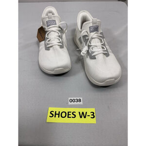 Men’s NWT BNQ Wide Breathable Lace Up Non Slip Sneakers Us 12 White Gray Mesh